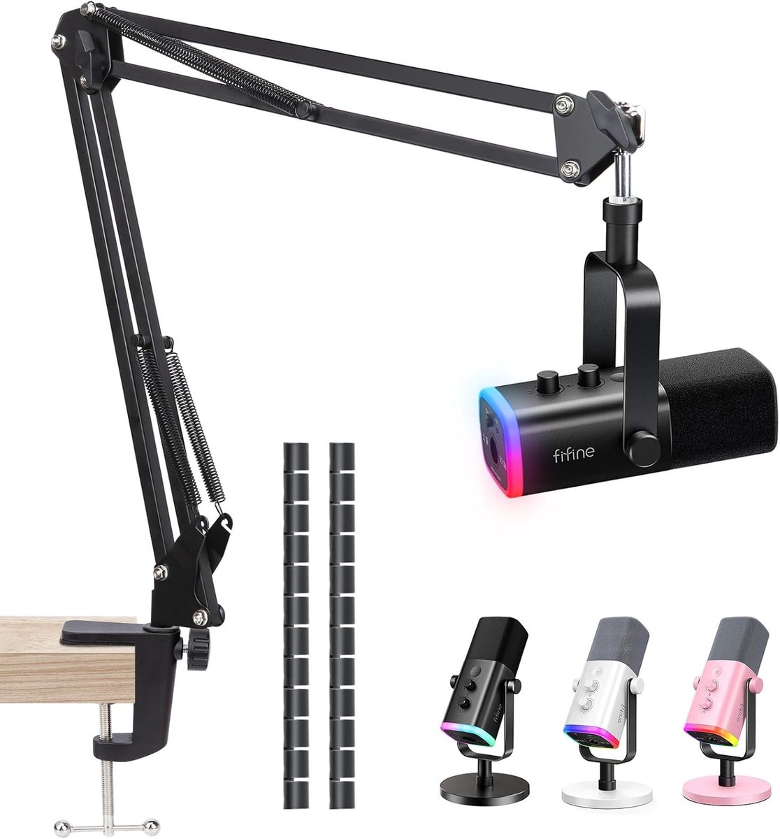 SnelShoppen - Microfoon Boom Arm met Schaarmechanisme - Metalen Microfoonstandaard voor K688 Microfoons - Flexibele Boom Arm met 3/8" tot 5/8" Adapter