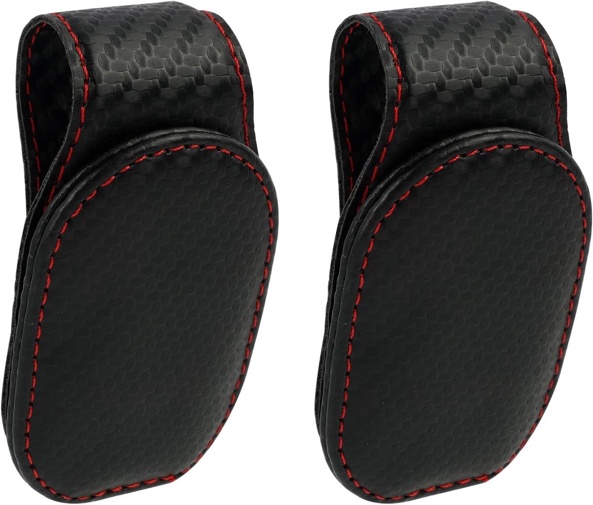 SnelShoppen - 2 Stuks Autoglas Hoofdsteunhouder voor Zonnebril, Magnetische Brilclip van Leer, Zonnebrilhouders Auto voor Kaarten en Tickets, Interieu