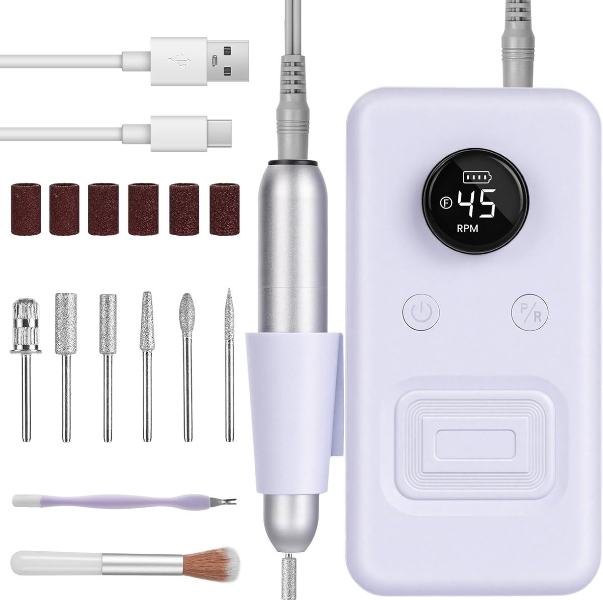SnelShoppen - Elektrische Nagelvijl 30.000 RPM - Instelbare Snelheid - Manicure Pedicure Set voor Gel Nagels, Acryl, Shellac en Natuurlijke Nagels - P