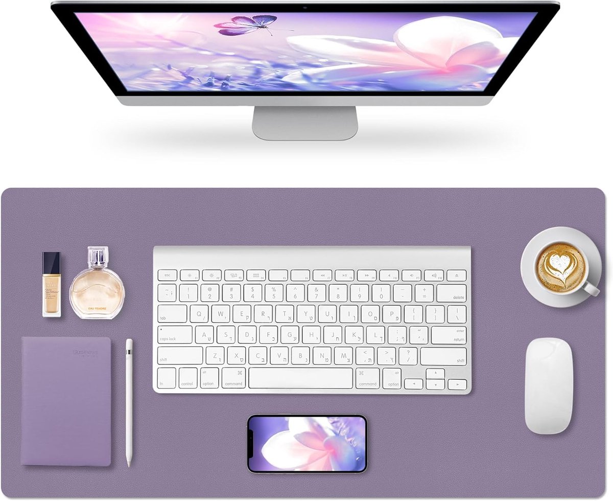 SnelShoppen - Desk Pad Lavender Purple 80x40cm - Bureau Onderlegger - Stijlvol en Functioneel - Ideaal voor Thuis en Kantoor