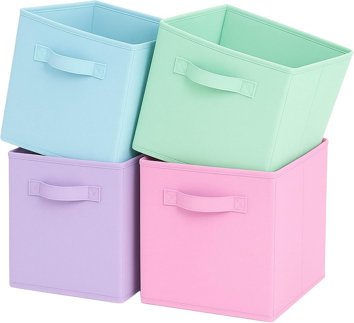 SnelShoppen - Opvouwbare Stoffen Opbergmanden met Handvatten voor Thuis, Kinderkamer, Kast