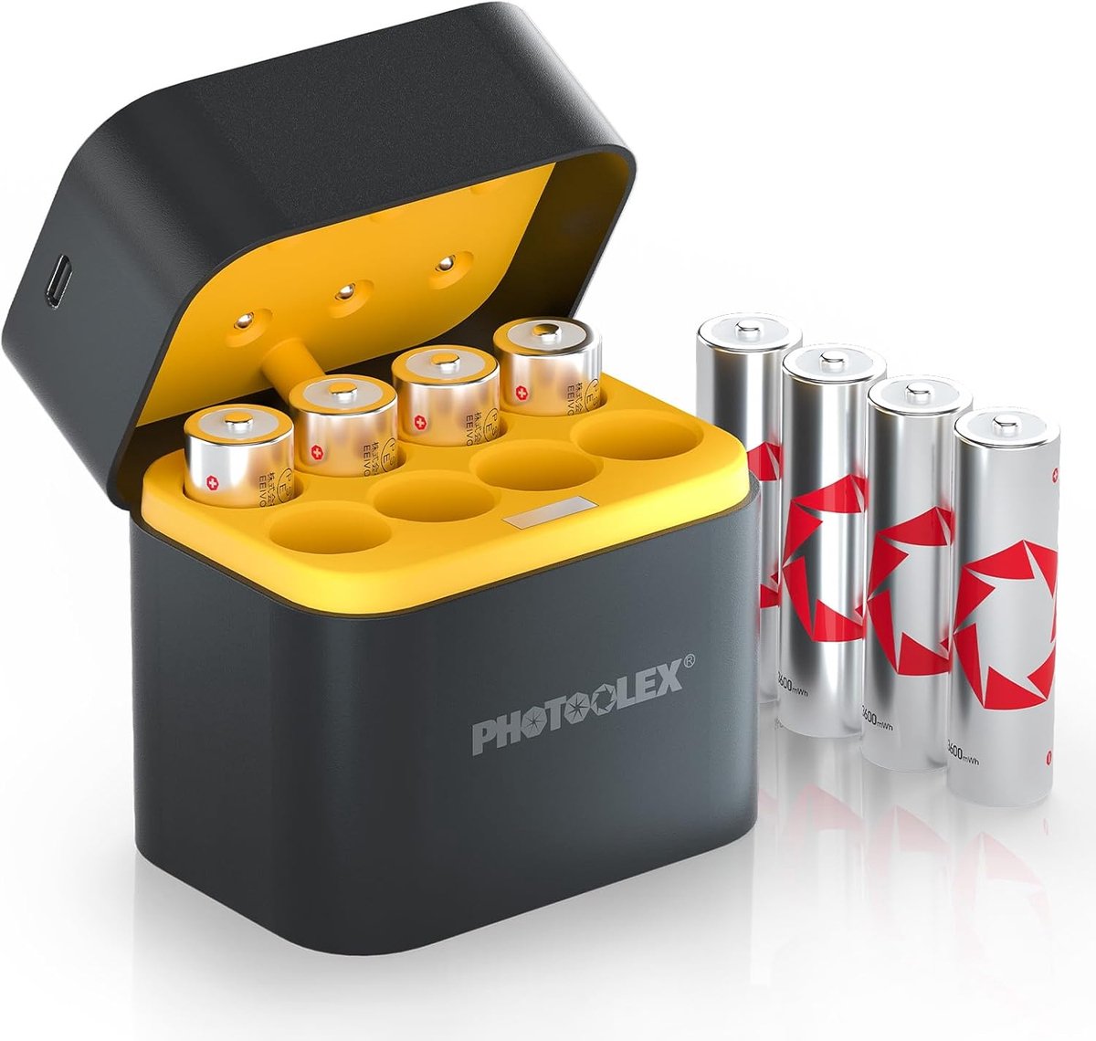 Oplaadbare Batterijen - AA Batterijen - Apparaten Voeden - Constante Spanning - 8 Stuks - Zwart
