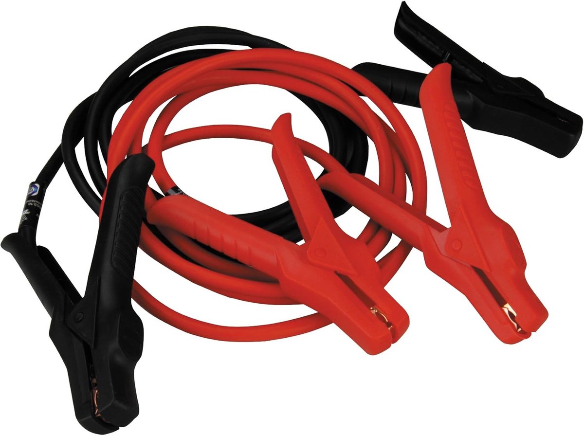 SnelShoppen - Starterkabels Alu-Pro 25 mm² DIN 16 - Krachtige Accu Kabels voor Benzinemotoren tot 300 cc - Inclusief Nylon Tas voor Gemakkelijk Gebrui
