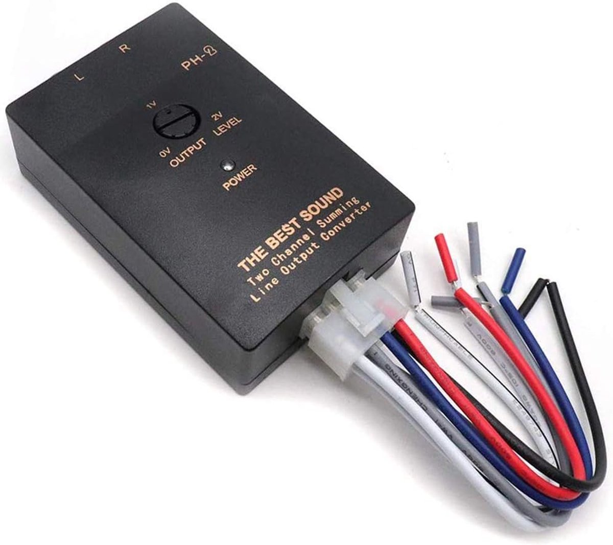 SnelShoppen - Auto RCA Audio High to Low 2 Kanaals Line Output Converter met Instelbare Subwoofer Niveau voor Auto Amplifier