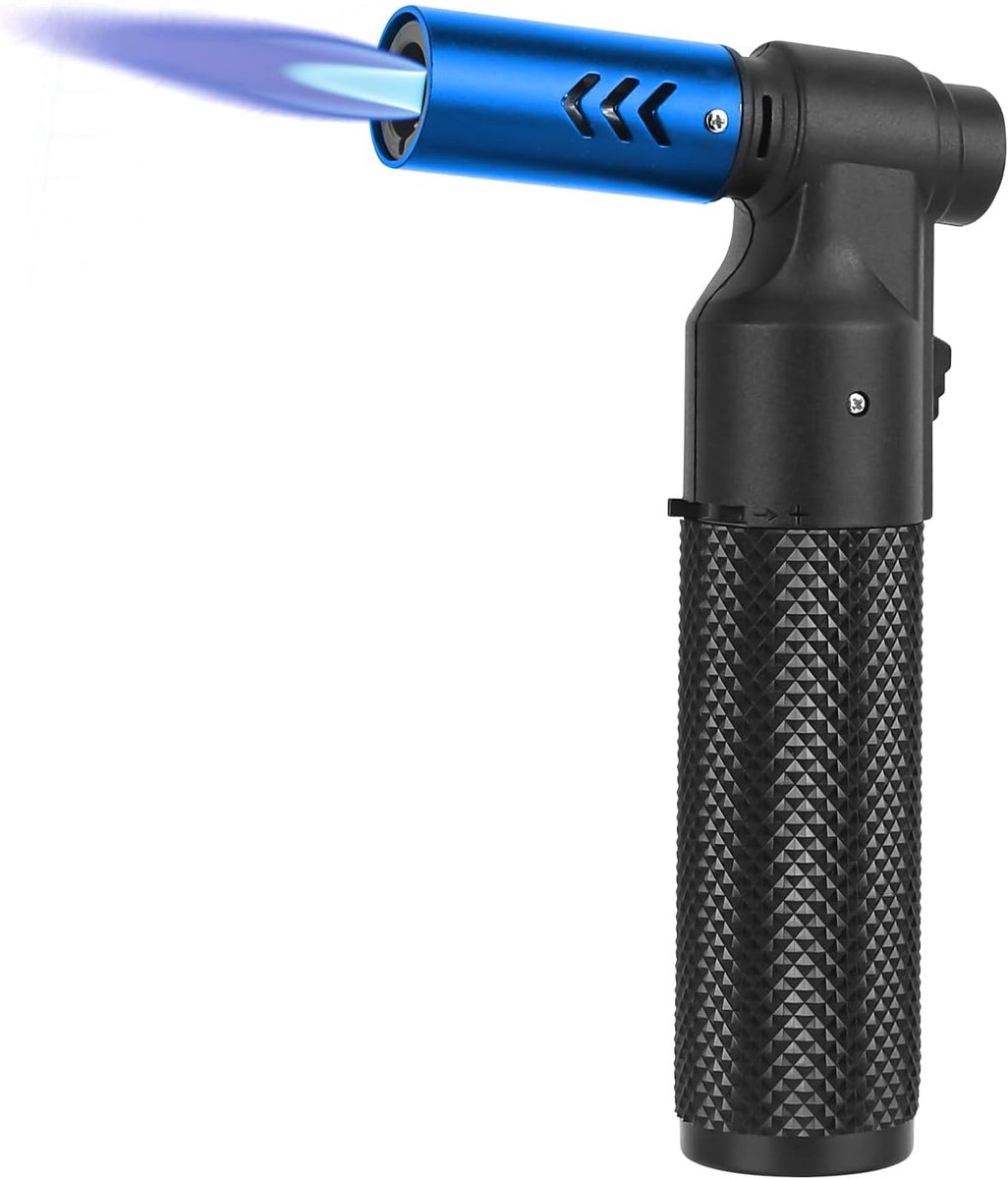 SnelShoppen - Keuken Blaasbrander Butaan Torch Aansteker Grote Jet Vlam Hervulbare Draagbare Verstelbare Mini Blow Torch voor Camping Bakken Culinair