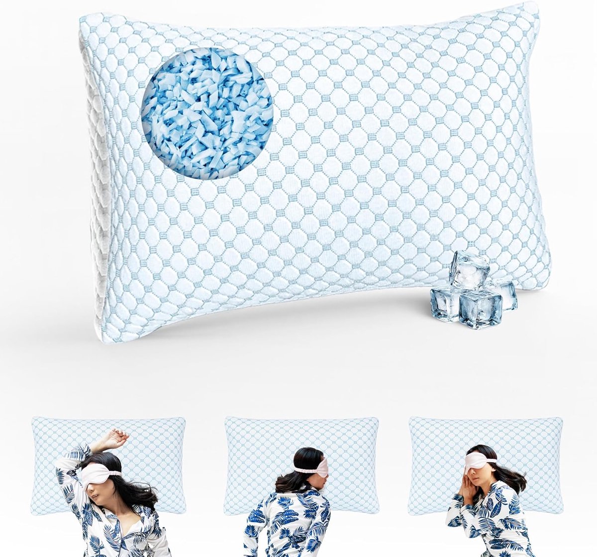 SnelShoppen - Traagschuimkussen 50x70 cm – Ergonomisch Gelkussen voor Zijslapers – Zacht Wolkkussen met Afneembare Hoes voor Optimale Slaapcomfort