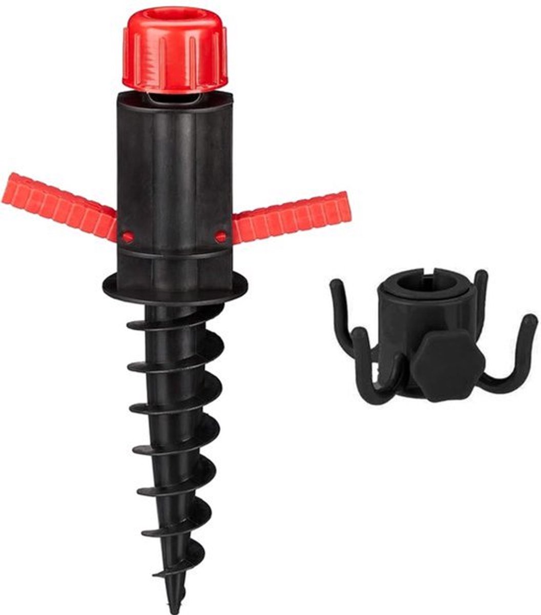 Parasolstandaard met Bodem-as - Voor Parasolpalen tot 22-32 mm - Zwart