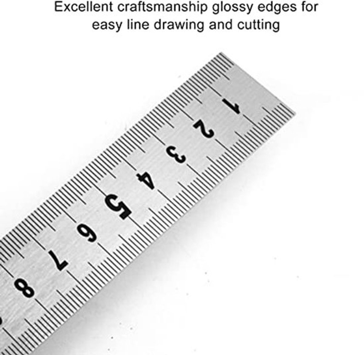 30Cm Rvs Metalen Liniaal, Kantoor Tekening Heerser Bouw Linialen met 2 Meting Eenheden 30cm Meetbare Lengte voor Tekening