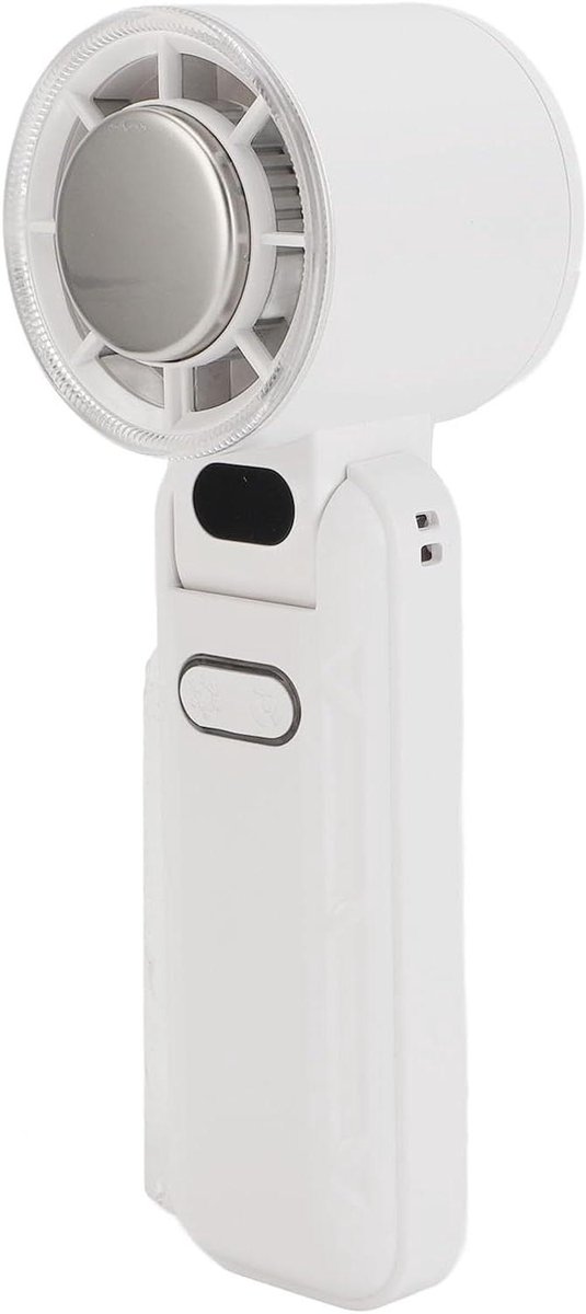 Draagbare Ventilator - Handventilator Opvouwbaar - Persoonlijke Koeling - 5 Snelheden Ijskoel - 19 x 8 x 7 cm - Wit