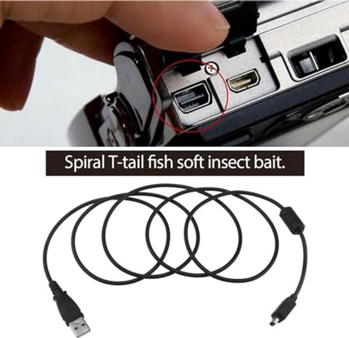 USB Oplaadkabel voor Camera's, Digitale Camera's, Gegevensoverdrachtkabel, Compatibel met Olympus, Diverse Modellen