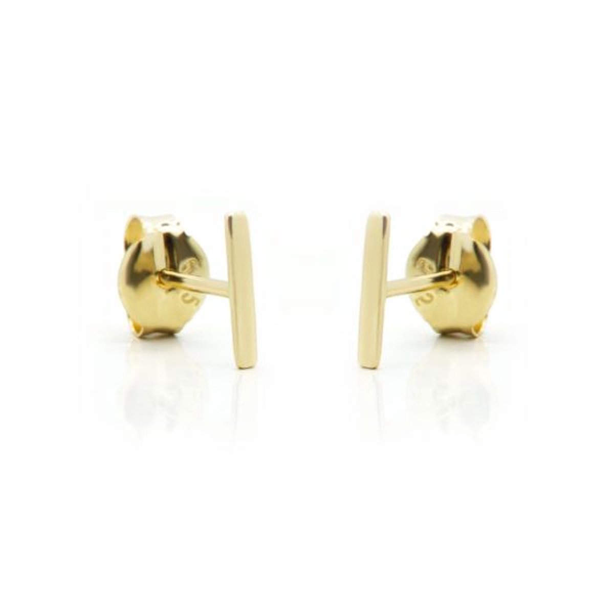 Karma 14 Karaat Gouden Oorstekers Square Tube 6mm