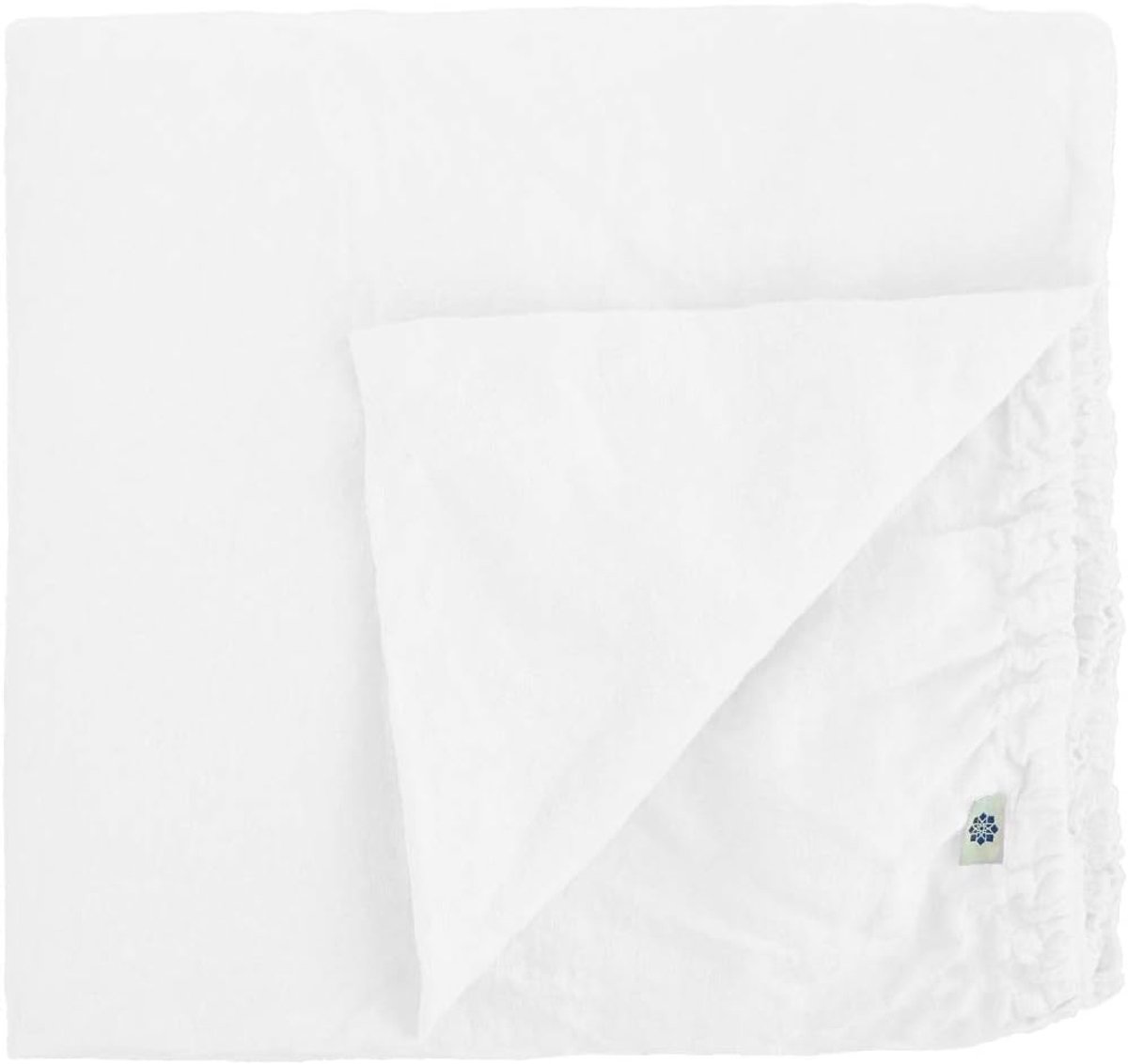 SnelShoppen - Fitted Sheet 100% Washed Linen Alicia - Zacht en Cozy Dekbedhoes - 150 x 200 cm - Wit - Perfect voor Boxspring en Dubbele Bedden