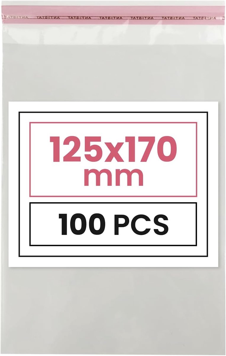 SnelShoppen - 100 Stuks Heldere Plastic Flat Bags met Zelfklevende Flap 12.5x17cm - Sterke Transparante Cellofaan Zakjes voor Verpakking, Opslag en Be