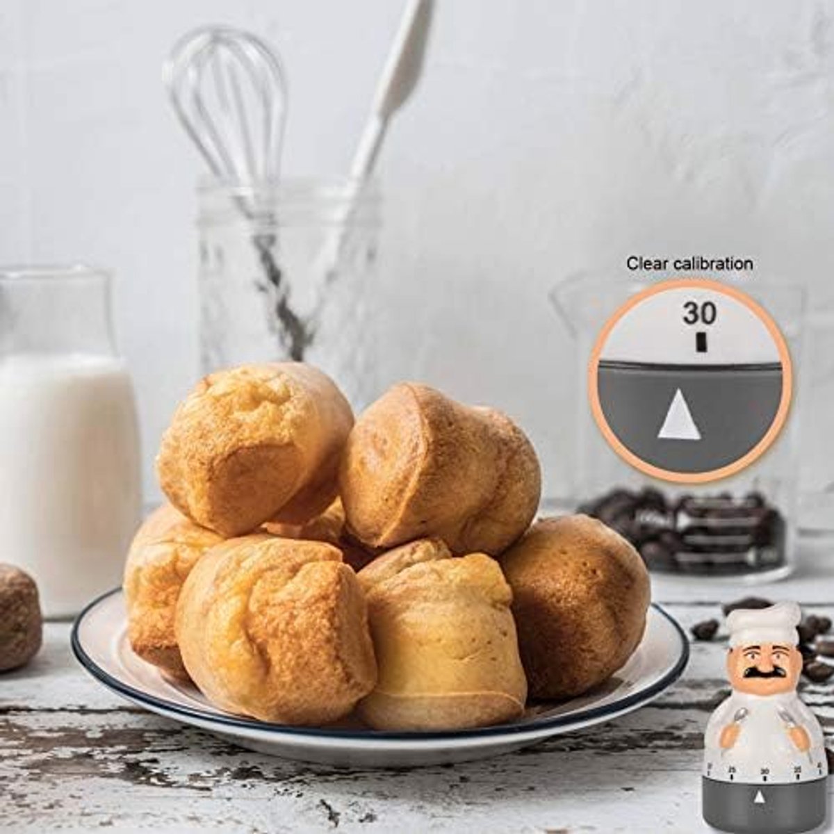 SnelShoppen - Mechanische Kookwekker 60 Minuten Timer Chef-vorm, Geschikt voor Kinderen en Ouderen, Ideaal voor Koken, Bakken, Leren en Meer