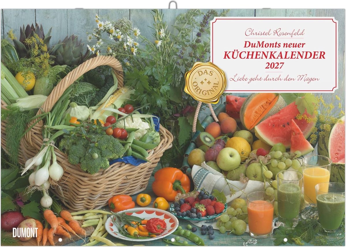SnelShoppen - DuMonts nieuwe Wandkalender 2027 - Keuken Kalender 42x29 cm - Seizoensgebonden Recepten, Gedichten & Foto's - Perfect voor de Keuken