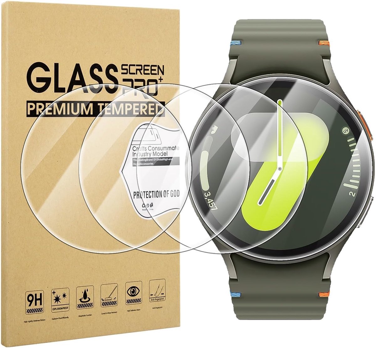 SnelShoppen - 4-Stuks Schermbeschermer voor Samsung Galaxy Watch 7/6/5/4 44mm - HD Krasbestendig Gehard Glas - Beschermfolie voor Smartwatch