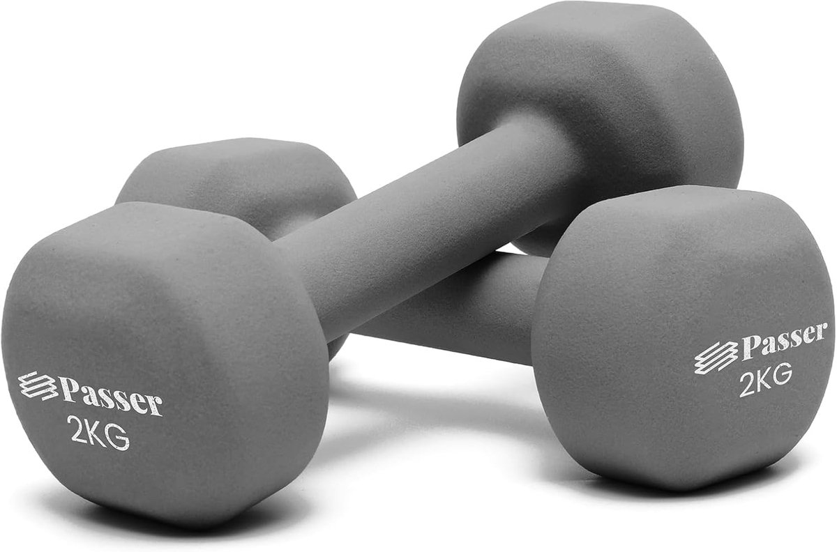 SnelShoppen - Neopreen Dumbbell Set voor Vrouwen en Kinderen - 2 Stuks Gewichten van 1kg tot 8kg - Ideaal voor Gym, Yoga, Pilates, Krachttraining en F
