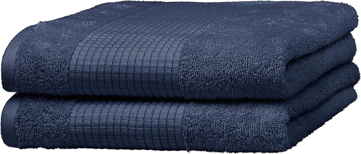 SnelShoppen - Luxe Badhanddoeken Set - 2x Absorberende en Zachte Frottier Handdoeken - 100% Katoen - Oeko-Tex Gecertificeerd - Pacific Blue (50x100 cm