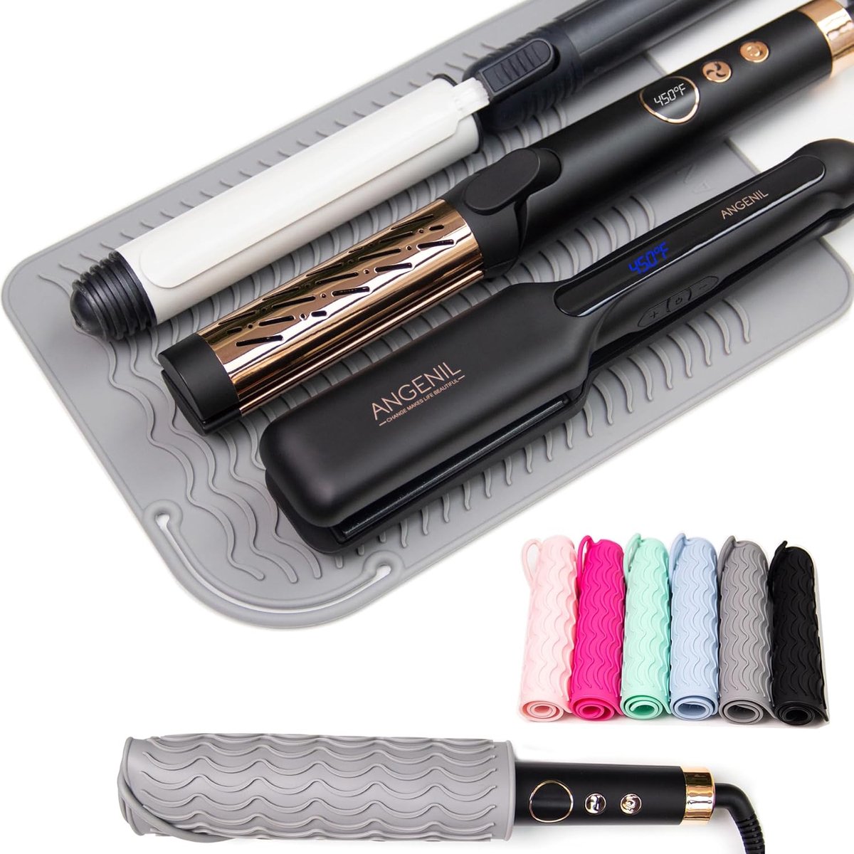SnelShoppen - Heat Resistant Grote Mat Pad voor Haarstyler, Professionele Titanium Keramische Krultang, Draagbare Mini Draadloze Hair Straightener, St
