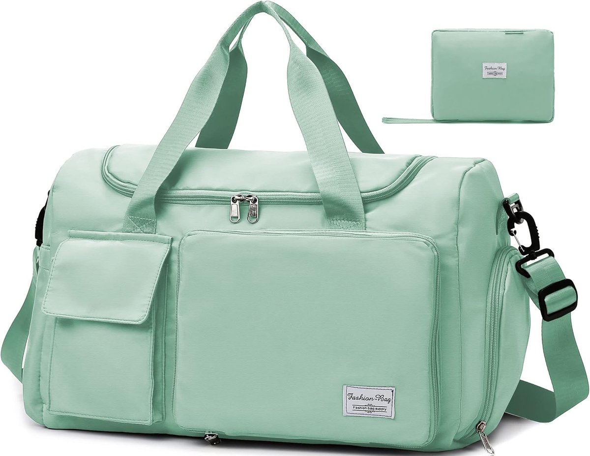 SnelShoppen - Vouwbare Sporttas voor Dames en Heren, Grote Capaciteit Sportbag met Schoencompartiment en Vochtcompartiment, Lichtgewicht Weekendtas vo
