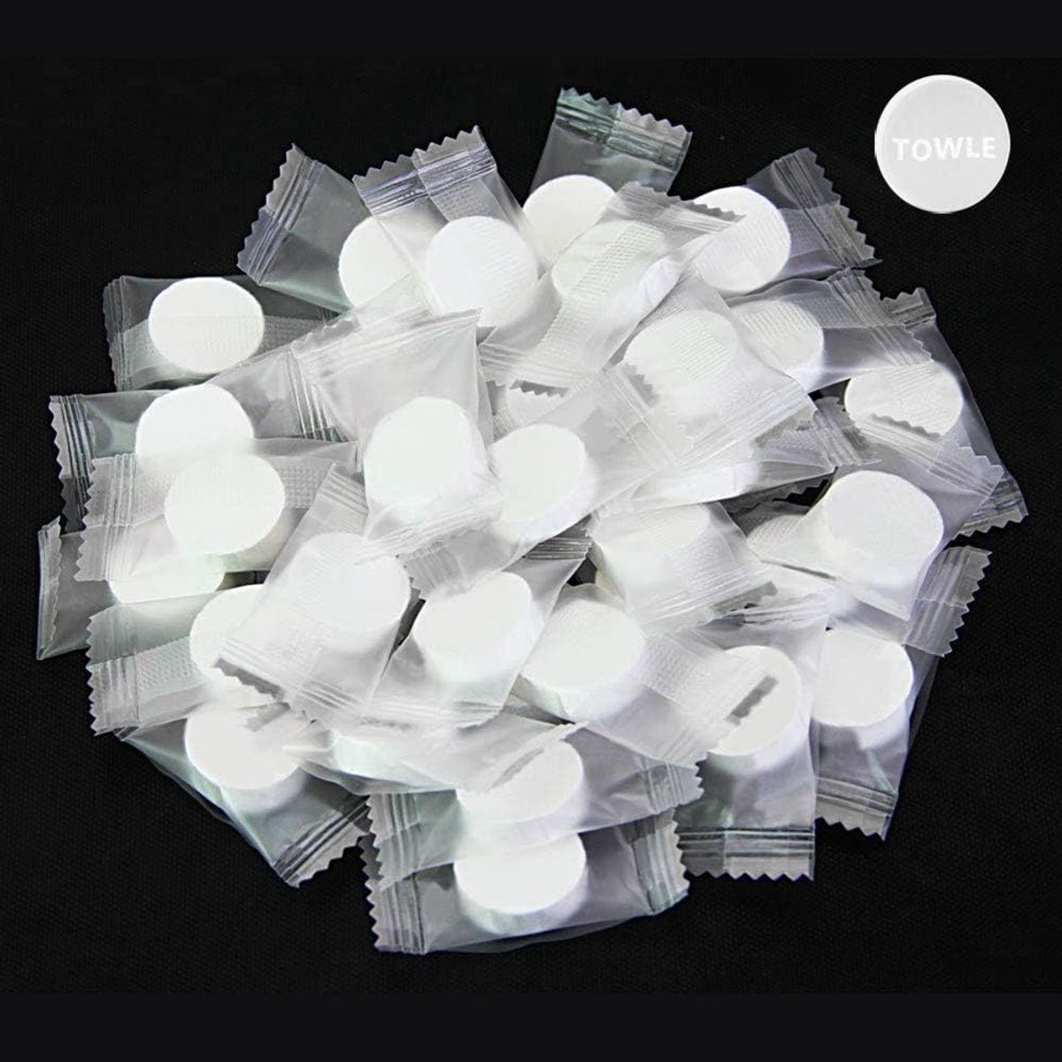 SnelShoppen - Towel Pills - 100 Stuks Gecomprimeerde Handdoeken - Wegwerp Handdoeken - Mini Reishanddoeken - Camping, Toiletpapier, Beauty Salon, Spor