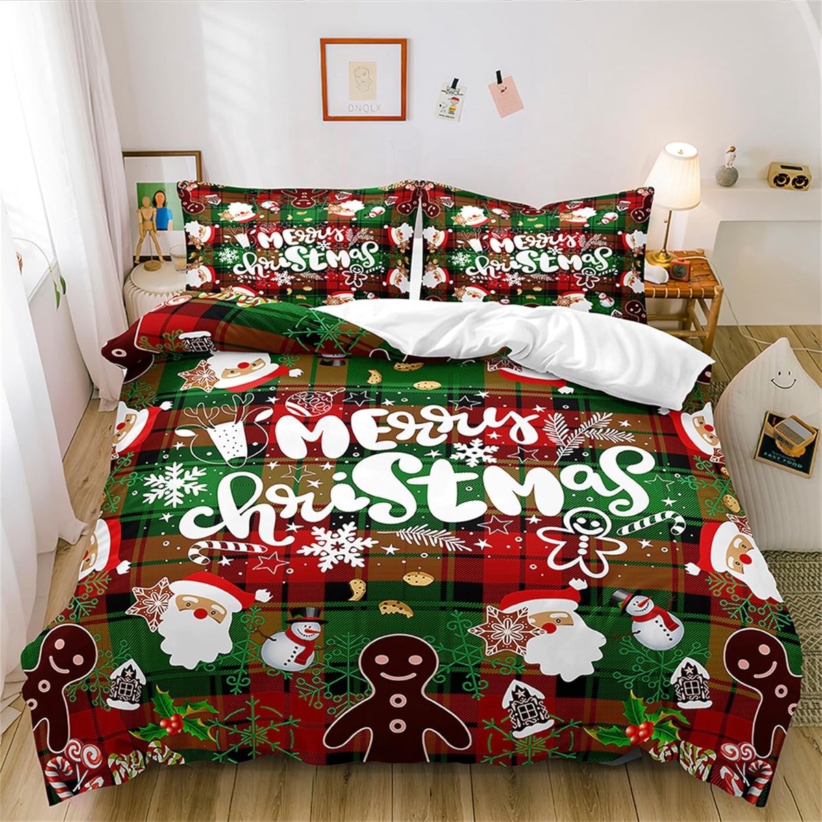 SnelShoppen - Duvet Cover Set 135x200 cm Grijs Wit Gestreept Microvezel 3-Delig Katoen Ademend Kussenslopen 80x80 cm Met Rits
