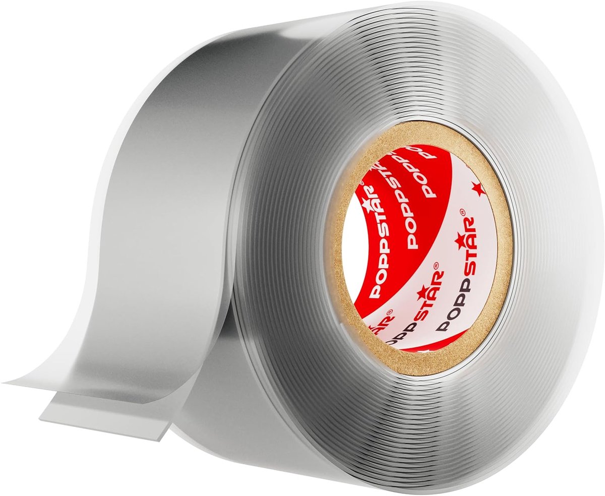 SnelShoppen - Poppstar Zelfafsluitende Silicoon Tape 3m x 25mm - Waterdichte Isolatietape en Sealtape, Grijs, Geschikt voor Huishouden, Tuin, Werkplaa