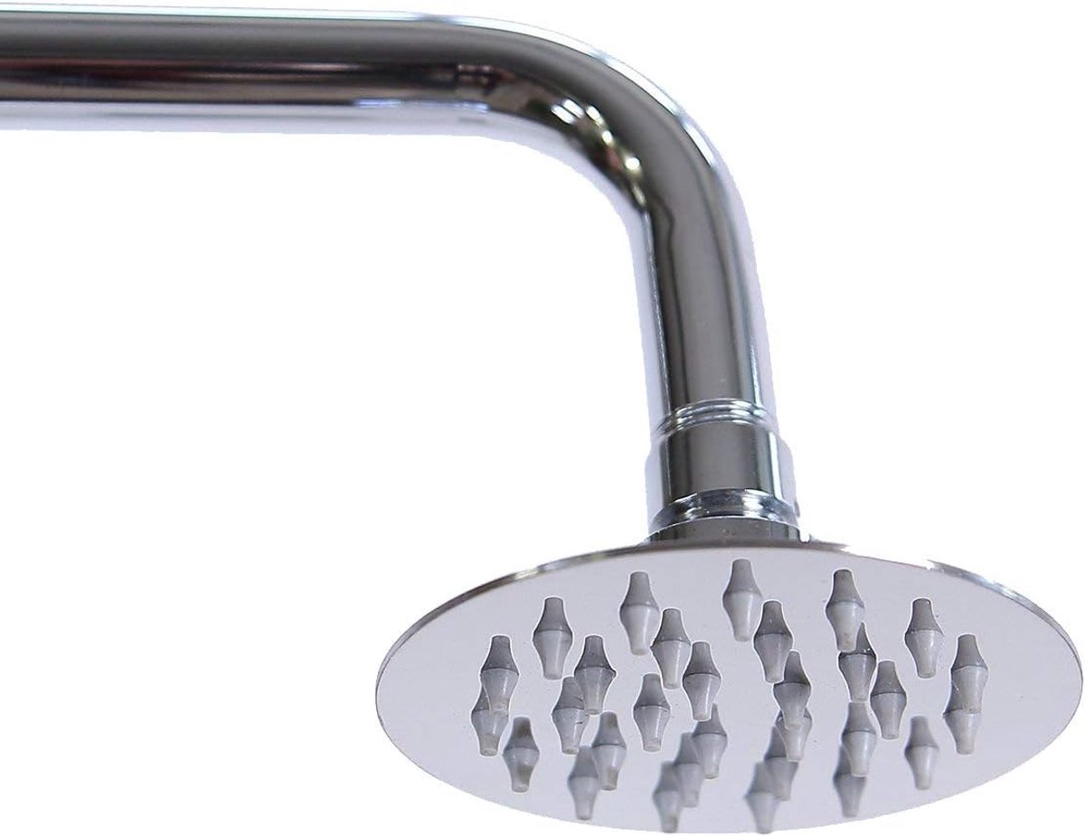 SnelShoppen - Douchekop 10 cm Ø Ronde Regendouche met Antieke Sproeiers, Hoogglans Roestvrij Staal, Hoofddouche, Luxe Douche-ervaring