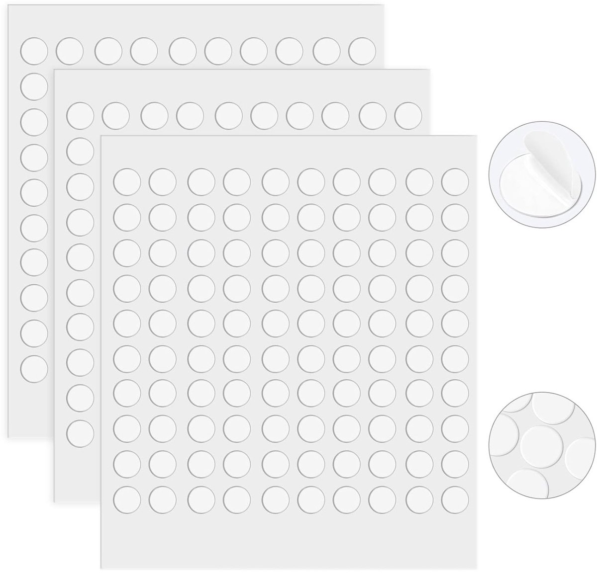 SnelShoppen - 300 Stuks Dubbelzijdige Hechtdots, Transparante Ronde Hechtdots, Sterke Afneembare Plakdoppen voor DIY, Herbruikbare Stickers voor Creat