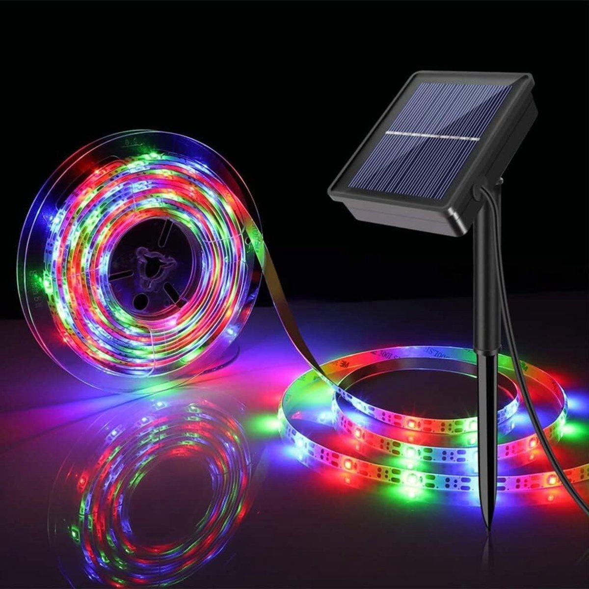 SnelShoppen - Solar LED Strip Buiten 5m SMD 2835 RGB Kleurveranderende Tuinverlichting IP65 Waterdicht - Feestverlichting voor Tuin, Bomen en Balkon