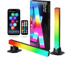 SnelShoppen - Smart LED Light Bars 2 Pack - RGB Flow TV Backlight, Gaming Lights, Entertainment Verlichting met App en Remote Control, Muziek Sync voo