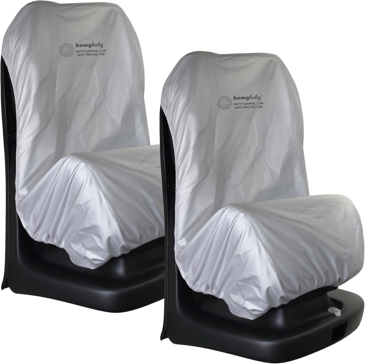 SnelShoppen - Anti-Thermal Cover voor Baby Autostoel - UV Bescherming - Universele Pasvorm - Geschikt voor Groep 0/1/2/3 - Zilver (X2)