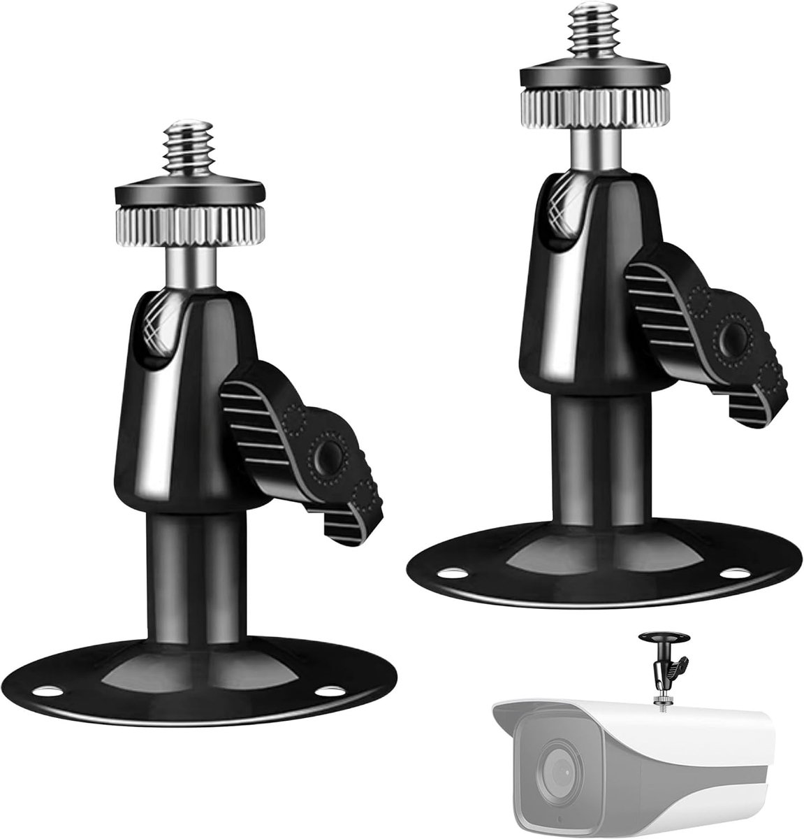 SnelShoppen - Verstelbare Wandbeugel voor Camera - Robuuste Mini Bevestiging voor Beveiligingscamera's - 360° Rotatie - Metaal - Set van 2 - Binnen en
