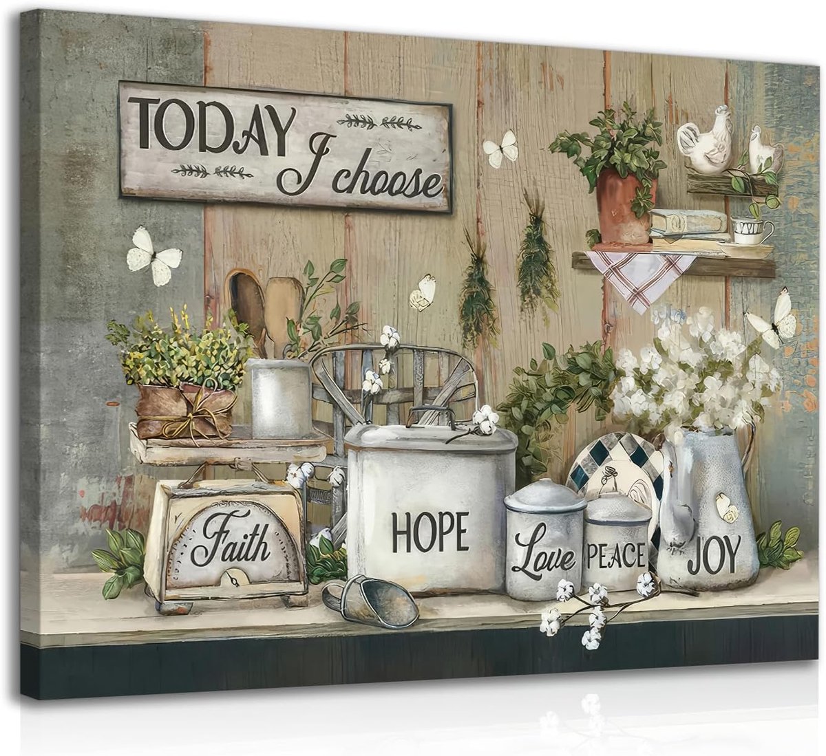 SnelShoppen - Framed Rustic Kitchen Wall Art Decor 12x16 Inch - Motivational Quotes Poster met Houten Lijst voor Landelijke Eetkamer Decoratie