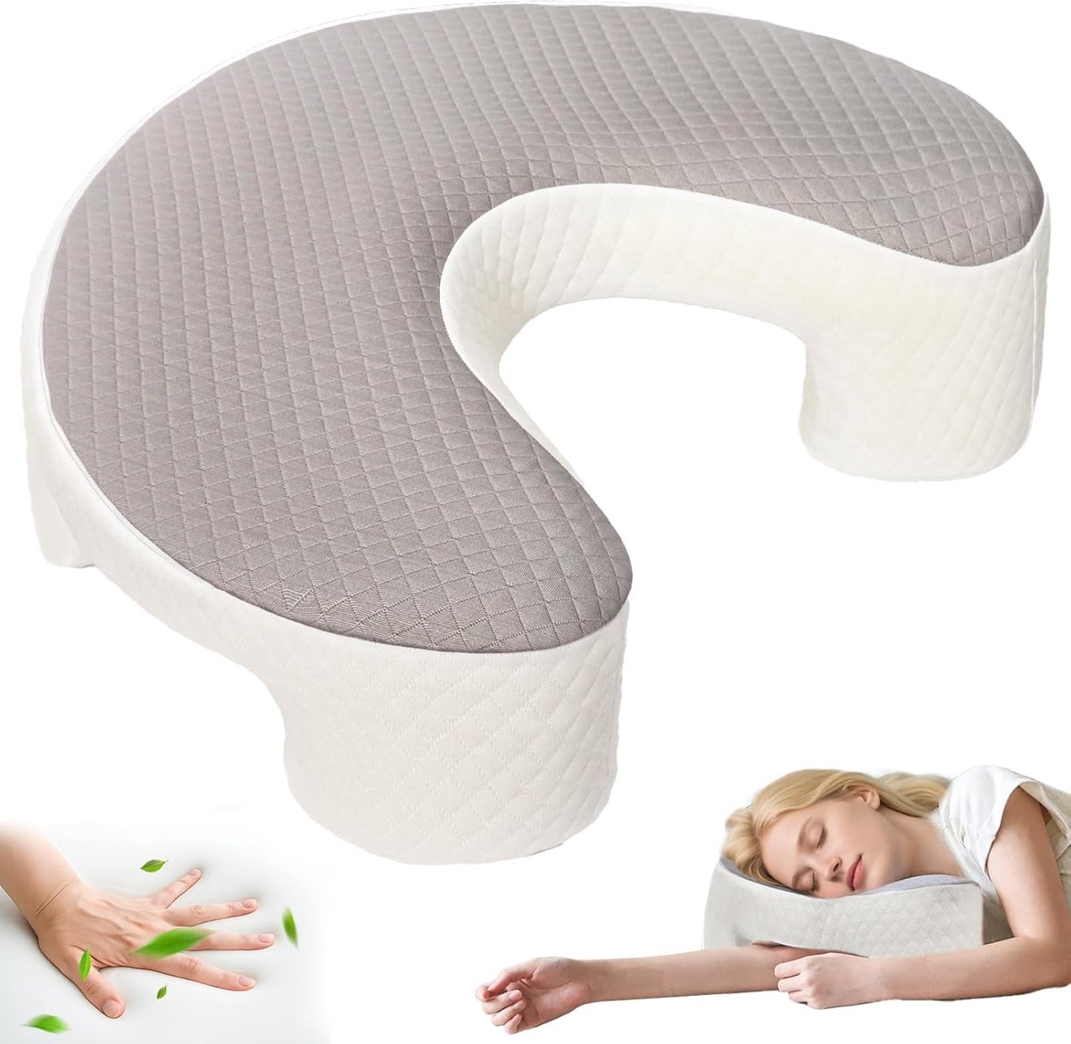 Thijox - Zijslaapkussen Ergonomisch Hoogwaardig Traagschuim, Ondersteuning Nek en Schouders, Ideaal voor Zijslapers, 60x40 cm, Wasbare Hoes, Comfortab