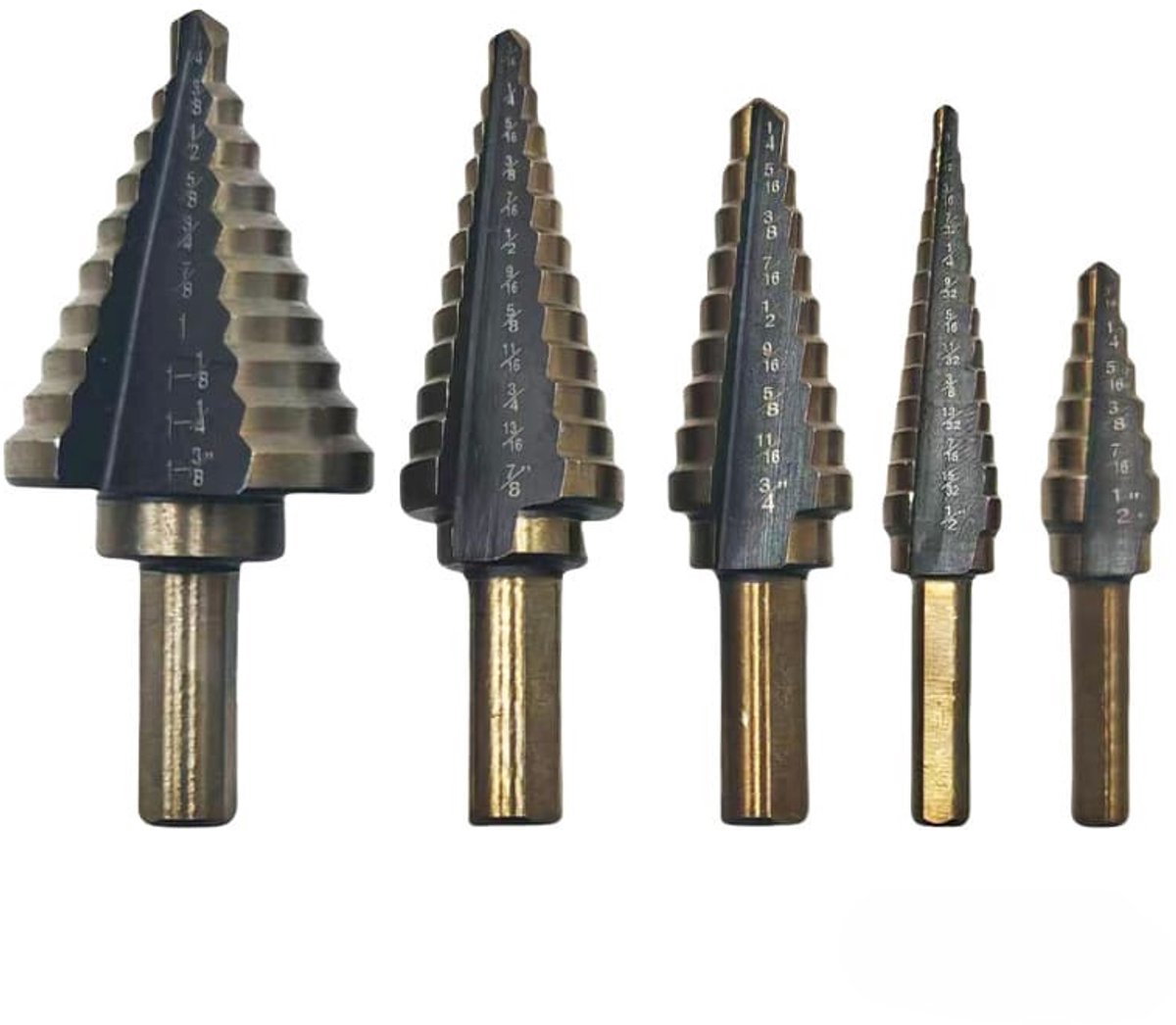 5 Delige - Stappenboor - Conische plaatfrezen - stappenboor Set - Gaten Boor - Trapboor stappenboren - Voor Hout & Metaal - LOUZIR