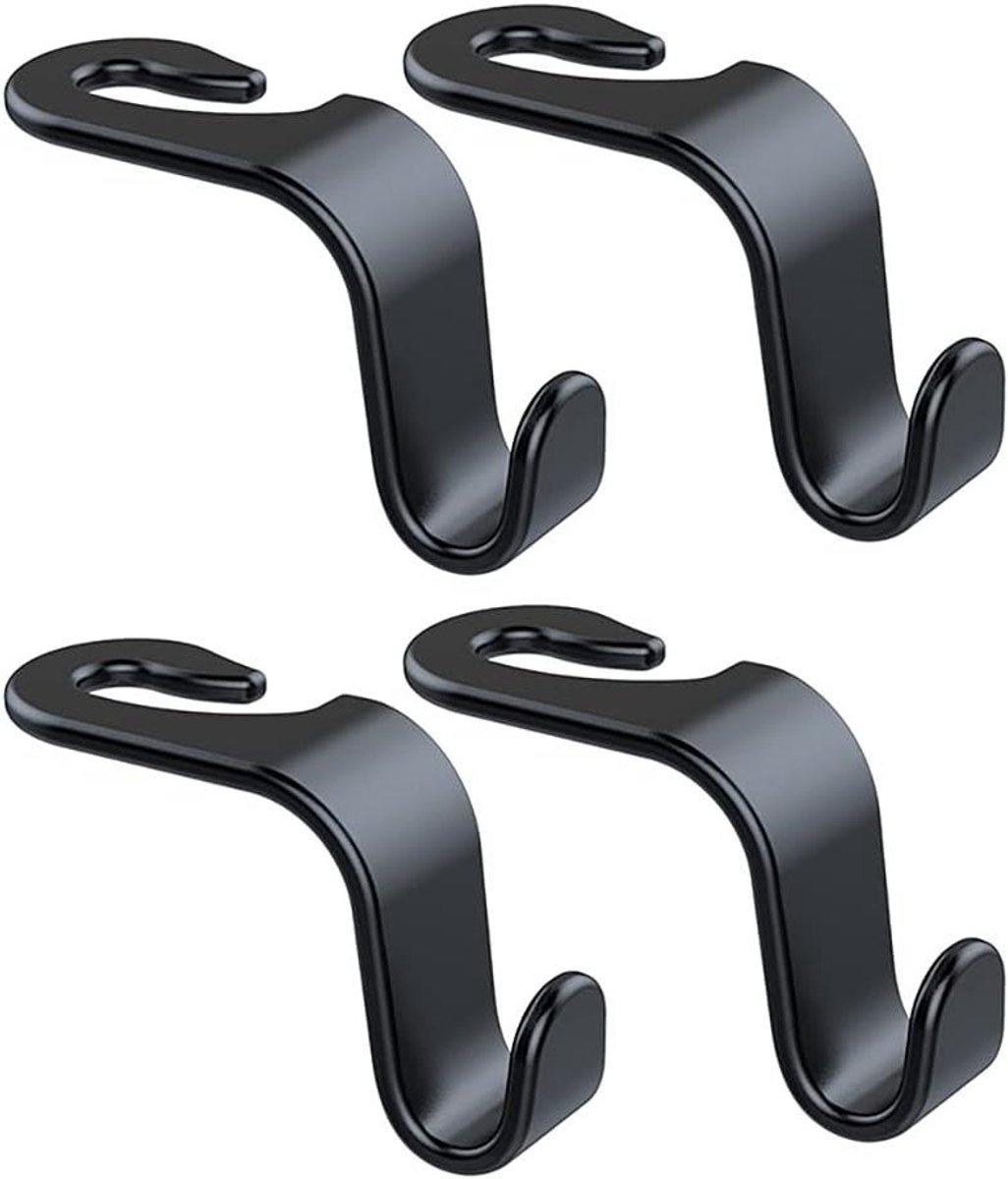 Autostoel Haken - Auto Organizer - Ruimte Organiseren - Hoge Draagkracht - 4 Stuks - Zwart