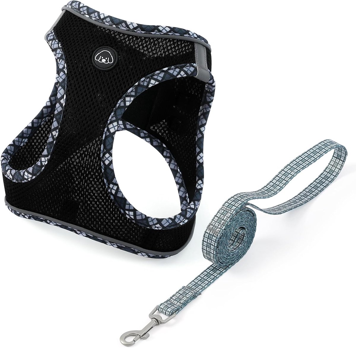 SnelShoppen - Hondentuigje klein formaat zwart S - Verstelbaar, ademend, veilig en comfortabel voor kleine honden - Perfect voor wandelingen en dageli