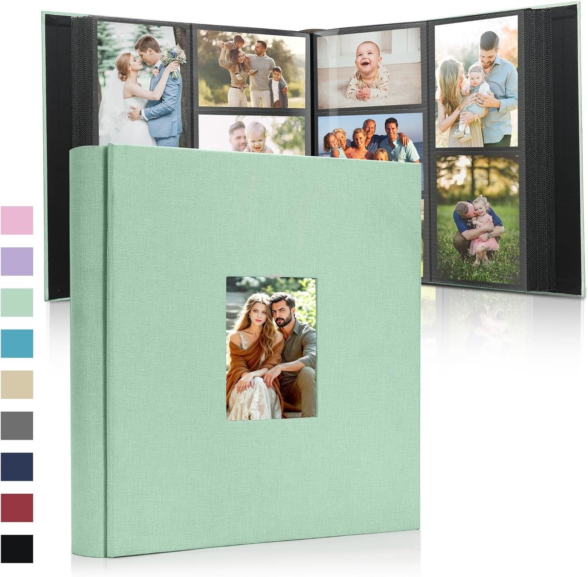 SnelShoppen - Groot fotoalbum 10x15 cm, 1000 foto's, linnen, personaliseerbare kaft, ideaal voor familie, bruiloft, reizen en babyherinneringen