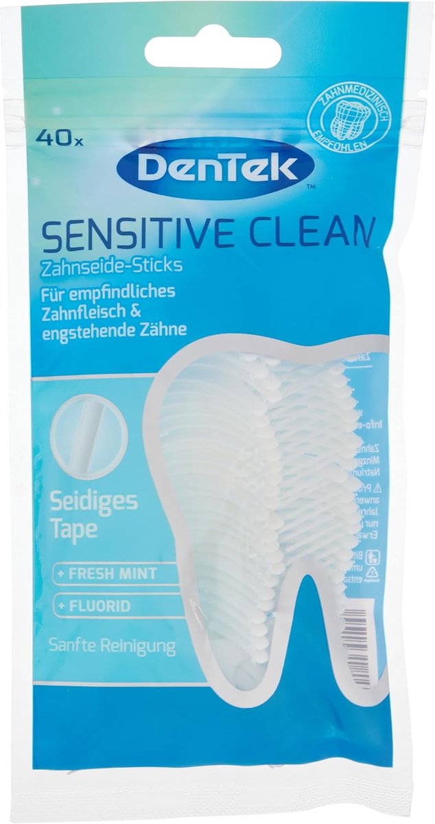 SnelShoppen - 40 Stuks Flossticks voor Gevoelige Tandvlees - Tandenflossers met Munt Smaak - Fluoride Tandenreiniger - Tandpick - Tandenreiniging voor