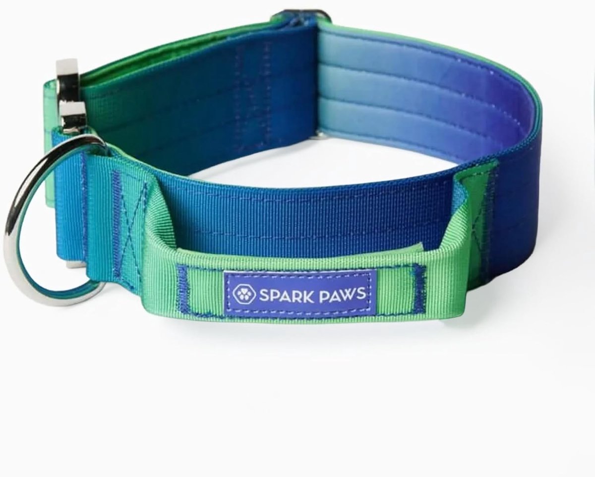 SnelShoppen - Robuuste Tactical Hondenhalsband voor Grote en Middelgrote Honden, Duurzaam en Hoogwaardig, Lime Wave, Maat M, Ideaal voor Training en C