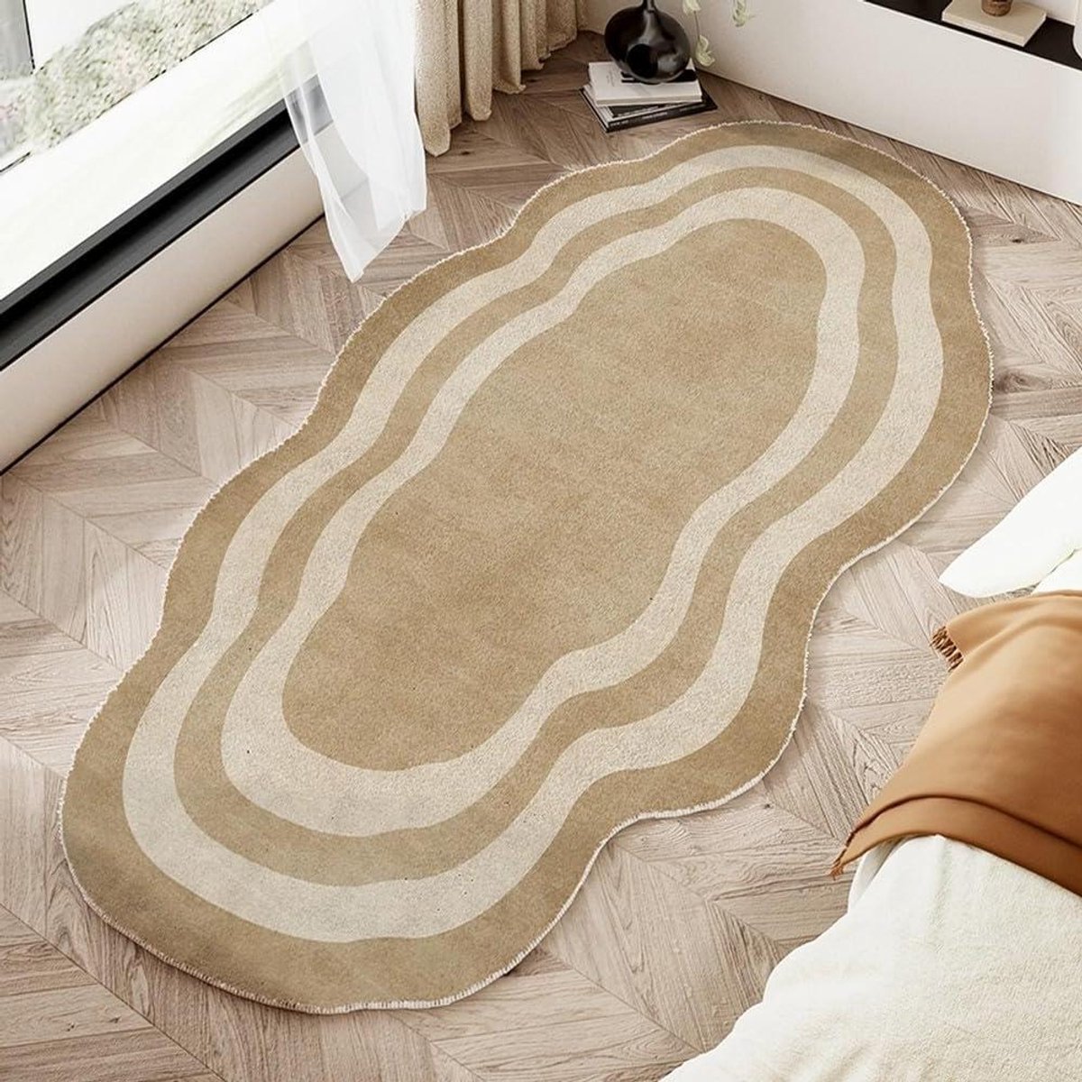 Slaapkamerkleed Woonkamerkleed - Zacht Vloerkleed - Interieur Decoratie - Antislip Onderkant - 120x160 cm - Crèmekleurig