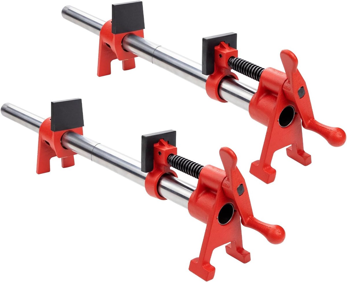 SnelShoppen - 2pcs H-stijl Pipe Screw Clamps 3/4 inch, RVS Clamp Set met 38CM Stalen Buizen, Voor Professioneel Gebruik, Verstelbare Verbindingen
