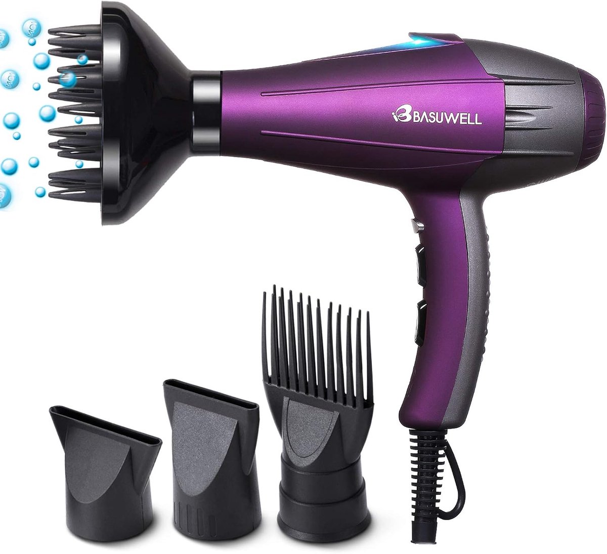 SnelShoppen - Professionele Föhn 2100W met AC Motor, Infrarood Technologie, Diffuser, Kam en Mondstuk - Voor Gezond en Glanzend Haar, Ideaal voor Styl