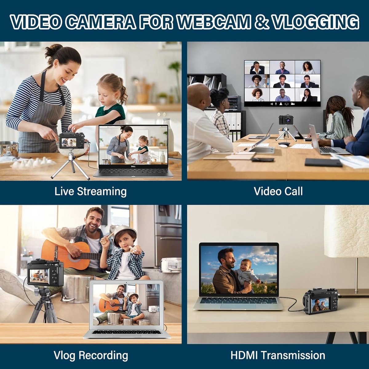SnelShoppen - 4K Digitale Camera 64 MP met 18x Zoom, Auto Focus, WiFi, Vlogging Camera met Selfie Functie, Compacte Camera met 32 GB Geheugenkaart, Op thumbnail 6