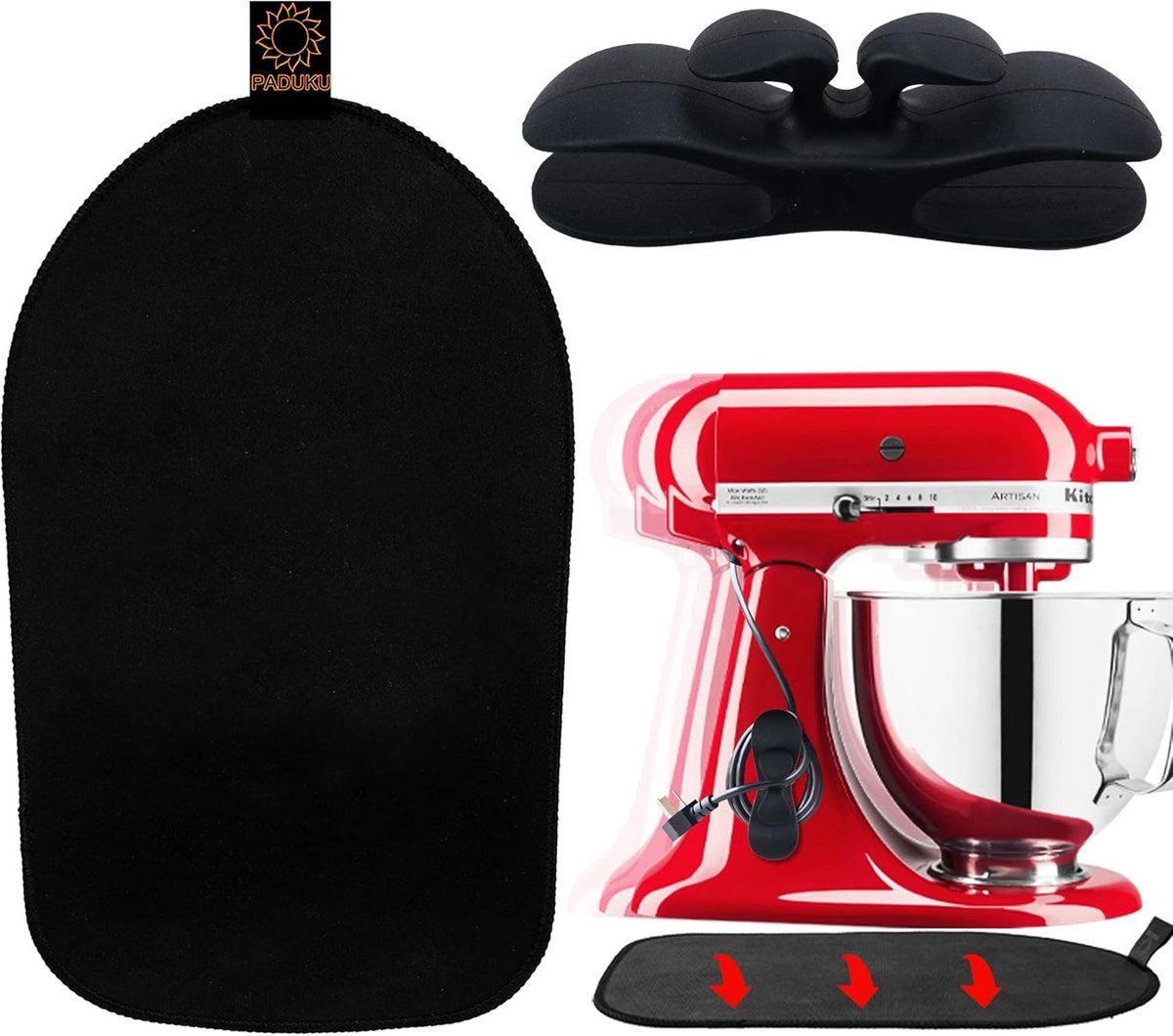 SnelShoppen - Mixer Glider Mat - Keuken Accessoires - Antislip Coaster voor Foodprocessors - Compatibel met 4.5-5 L - Makkelijk Beweegbaar - Keukenhul