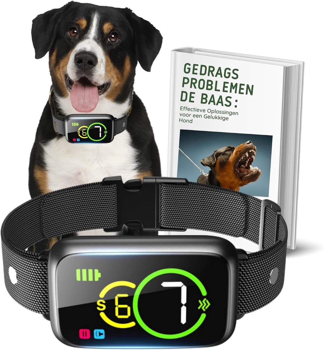 SnelShoppen - Anti Bark Band PRO voor Honden, Trainingshalsband zonder Schok, AI Geluiddetectie, Oplaadbaar en Waterproof, Geschikt voor Klein en Groo