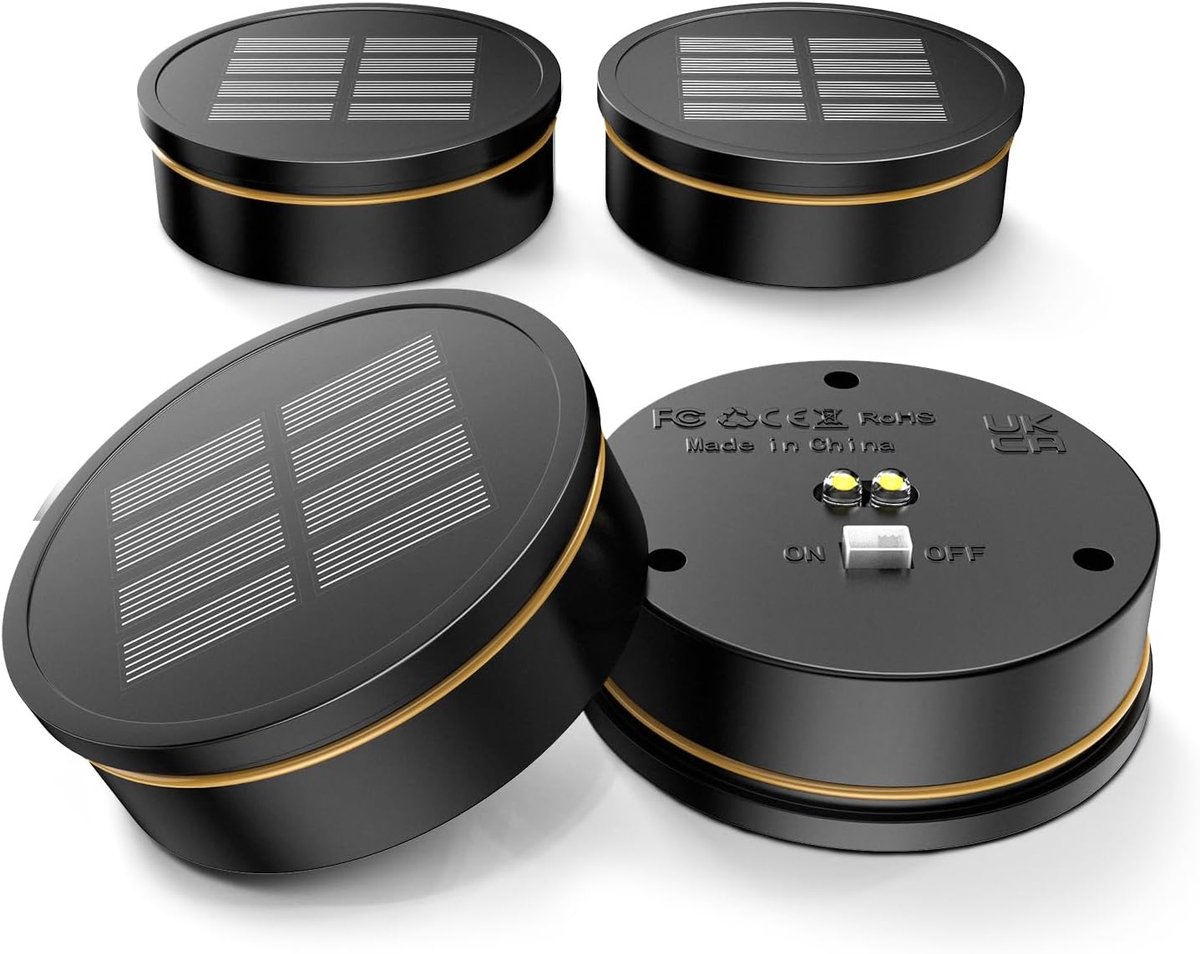 SnelShoppen - Vervangende Solar Lampenkap 8 cm met 2 LEDs (Warm/Wit) - 800 mAh Oplaadbare Batterij voor Tuinverlichting - Duurzaam en Efficiënt