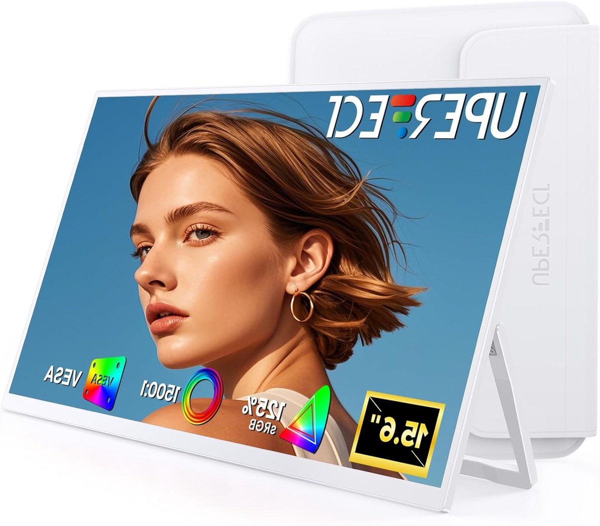 Draagbare Monitor - Extern Scherm - Productief Werken - 125% sRGB Kleurruimte - 156 Inch - Wit