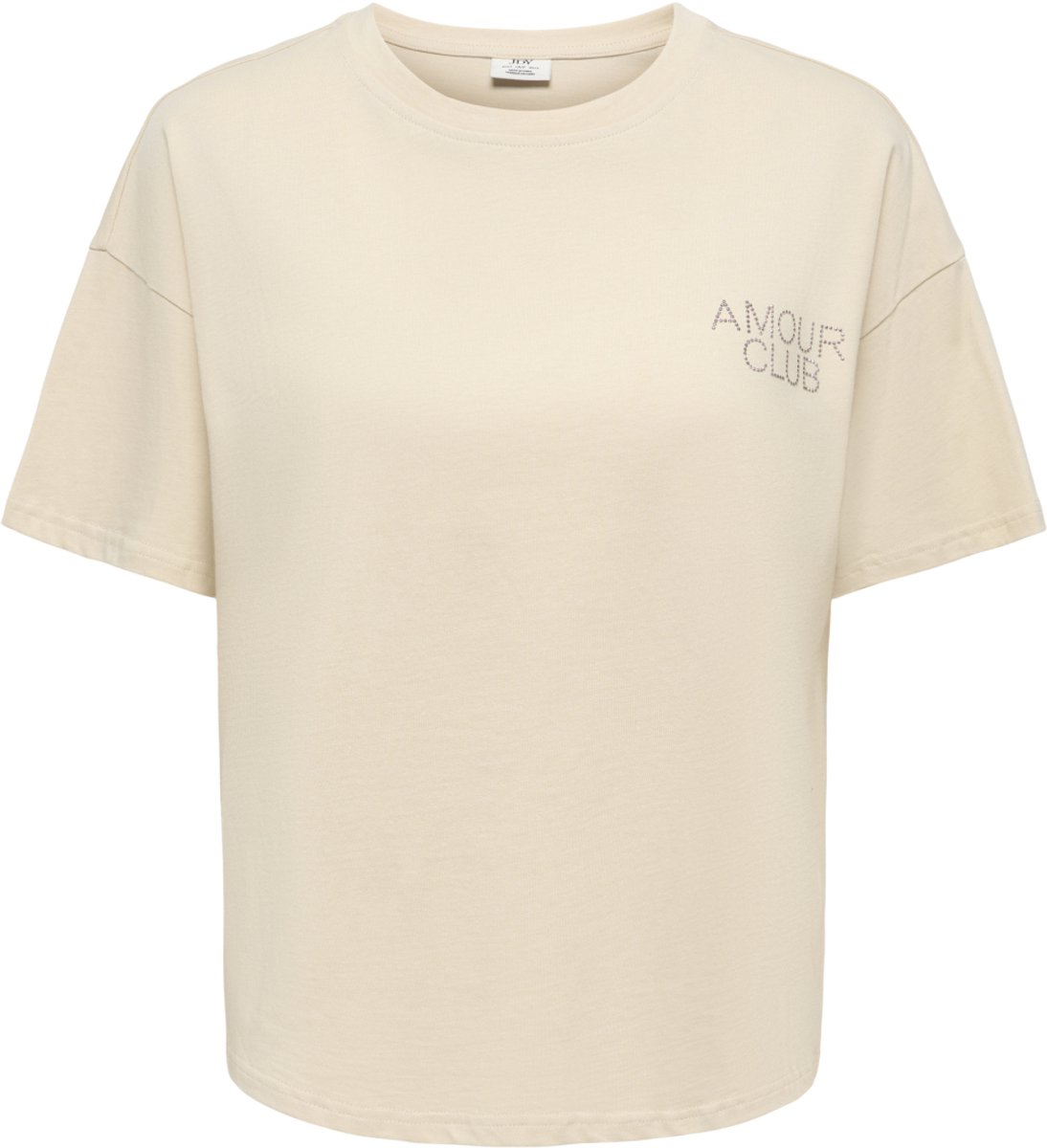Jacqueline de Yong T-shirt Jdyvics S/s Print T-shirt Jrs 15383736 Oatmeal/amour Club Dames Maat - XS